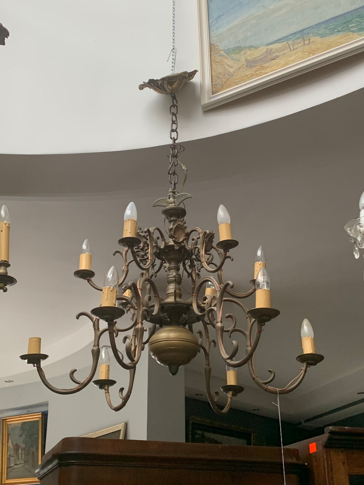 Żyrandol mosiężny Księstwo Warszawskie