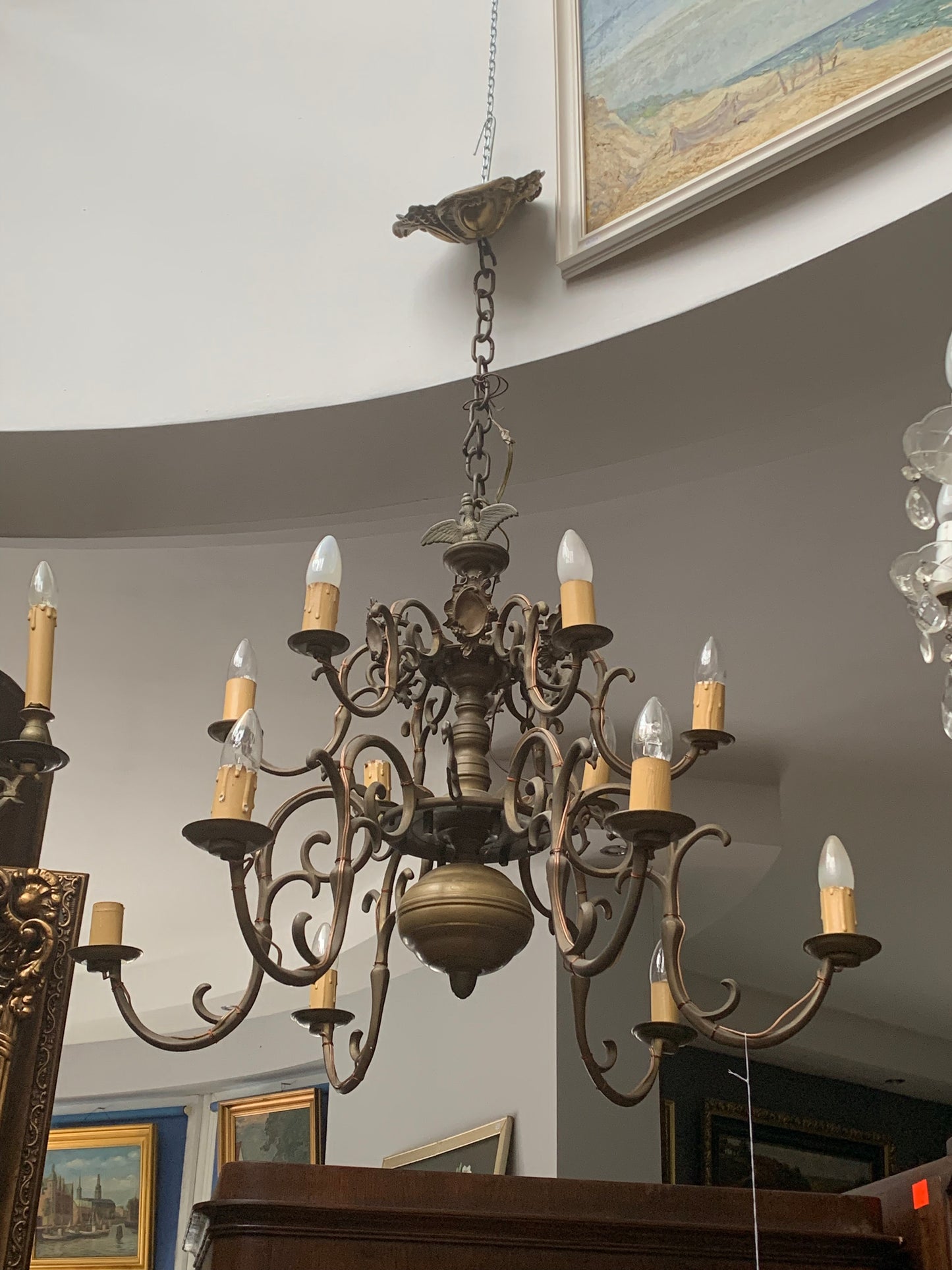 Żyrandol mosiężny Księstwo Warszawskie