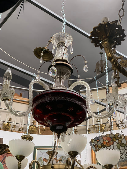 Żyrandol secesyjny, kryształowy, pocz. XX wieku