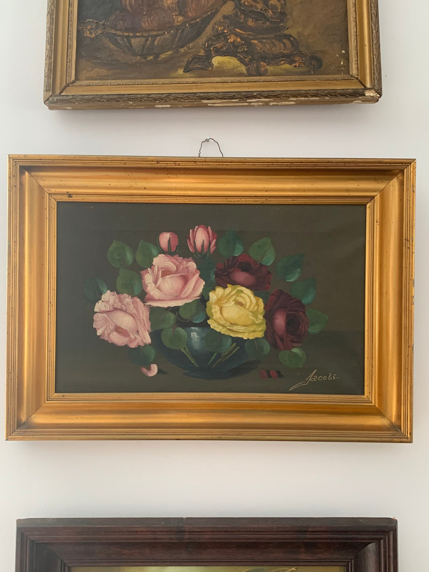 Obraz kwiaty, olej na płótnie, sygnowany