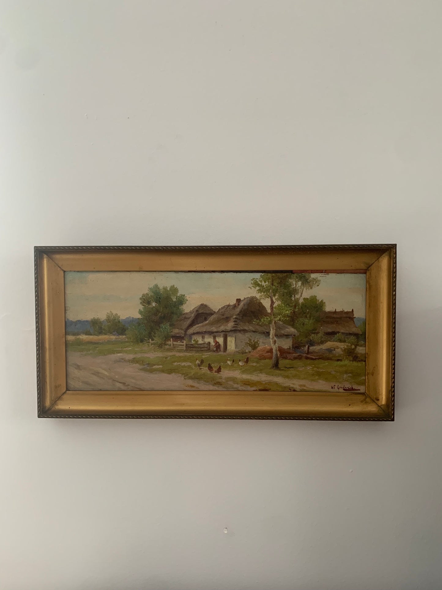 Obraz W. Grudziśnki (1875-1942) "Wiejski pejzaż"