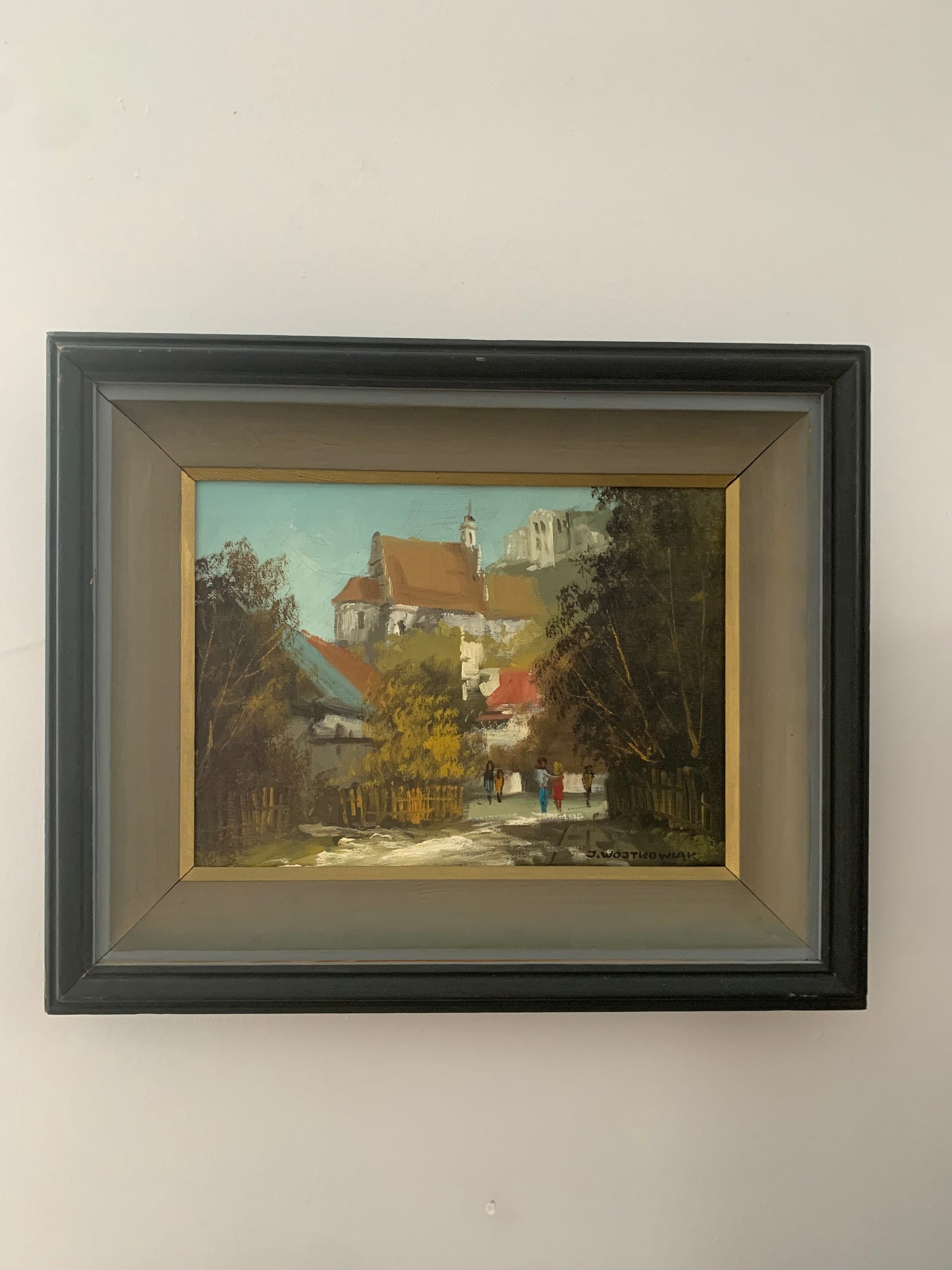 Obraz, pejzaż "Ulica miasta" J. Wojtkowiak