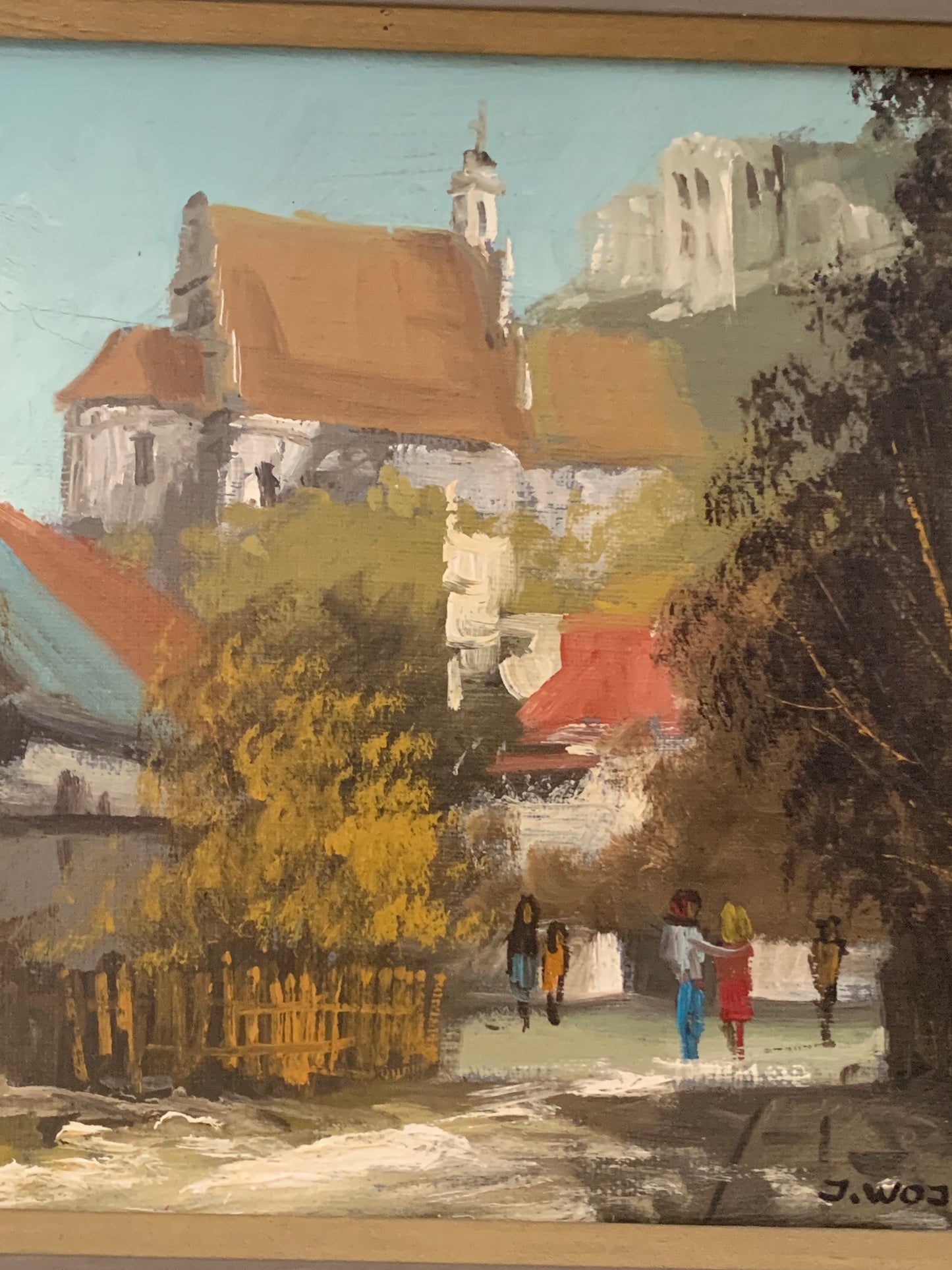 Obraz, pejzaż "Ulica miasta" J. Wojtkowiak