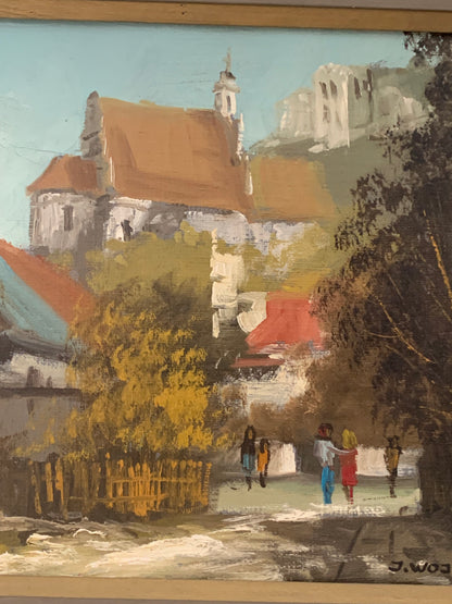 Obraz, pejzaż "Ulica miasta" J. Wojtkowiak