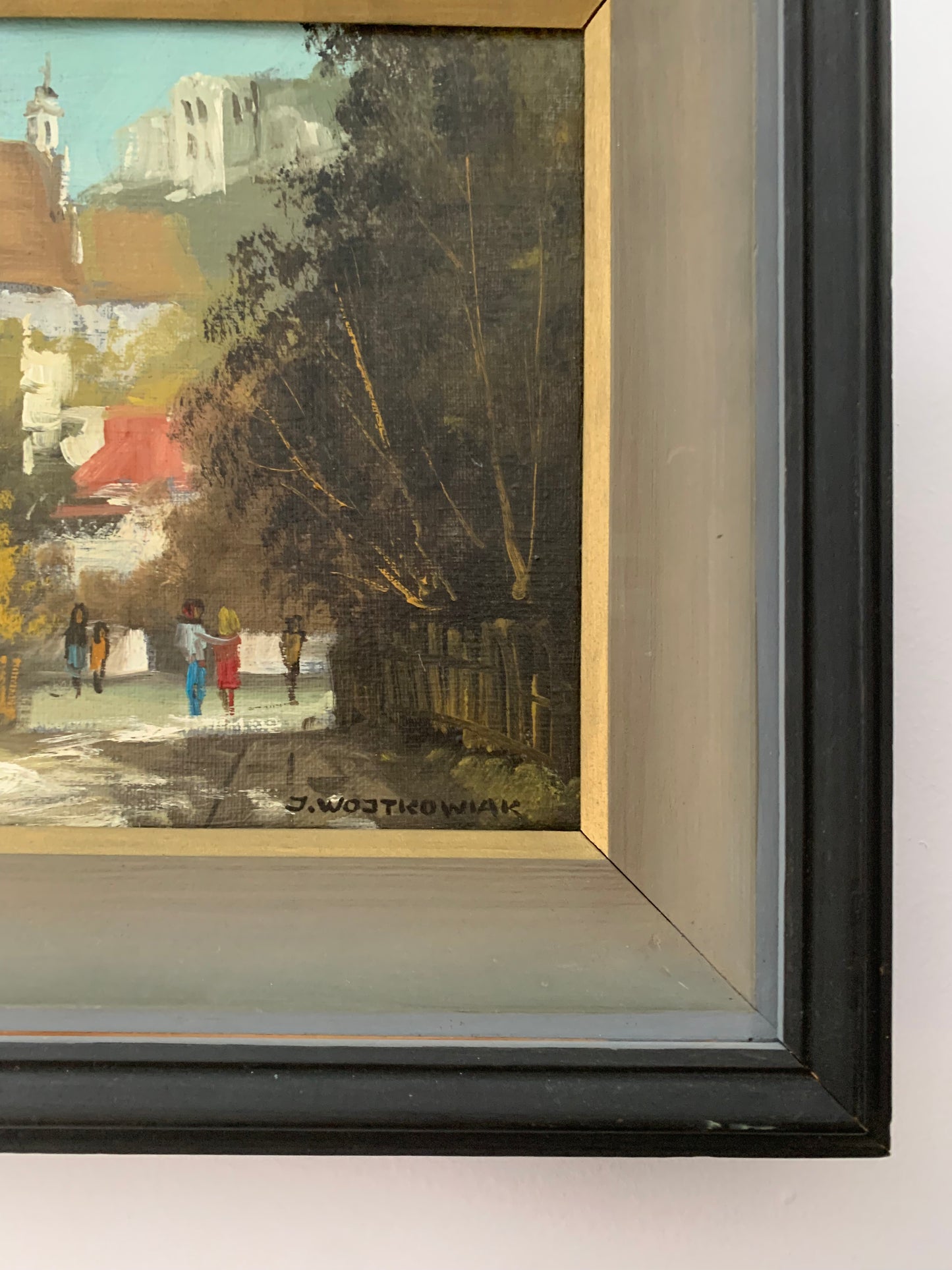 Obraz, pejzaż "Ulica miasta" J. Wojtkowiak