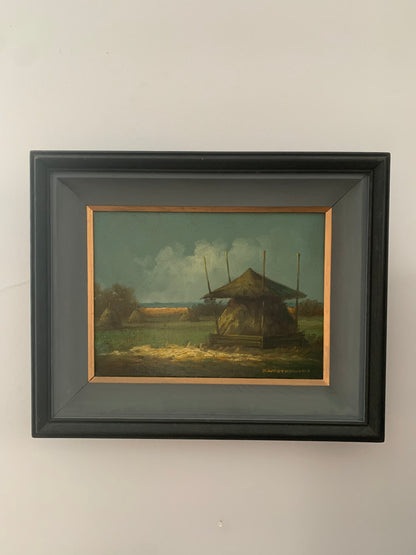 Obraz, pejzaż "Stóg siana" J. Wojtkowiak