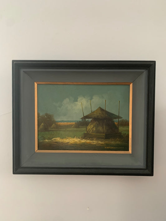 Obraz, pejzaż "Stóg siana" J. Wojtkowiak