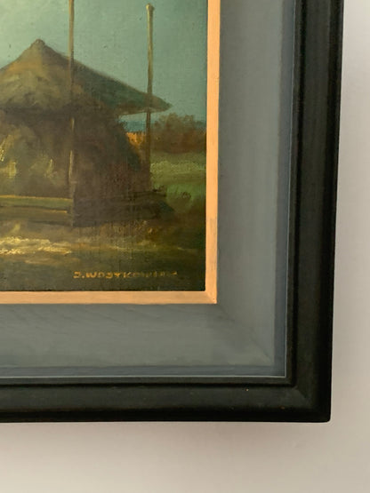 Obraz, pejzaż "Stóg siana" J. Wojtkowiak