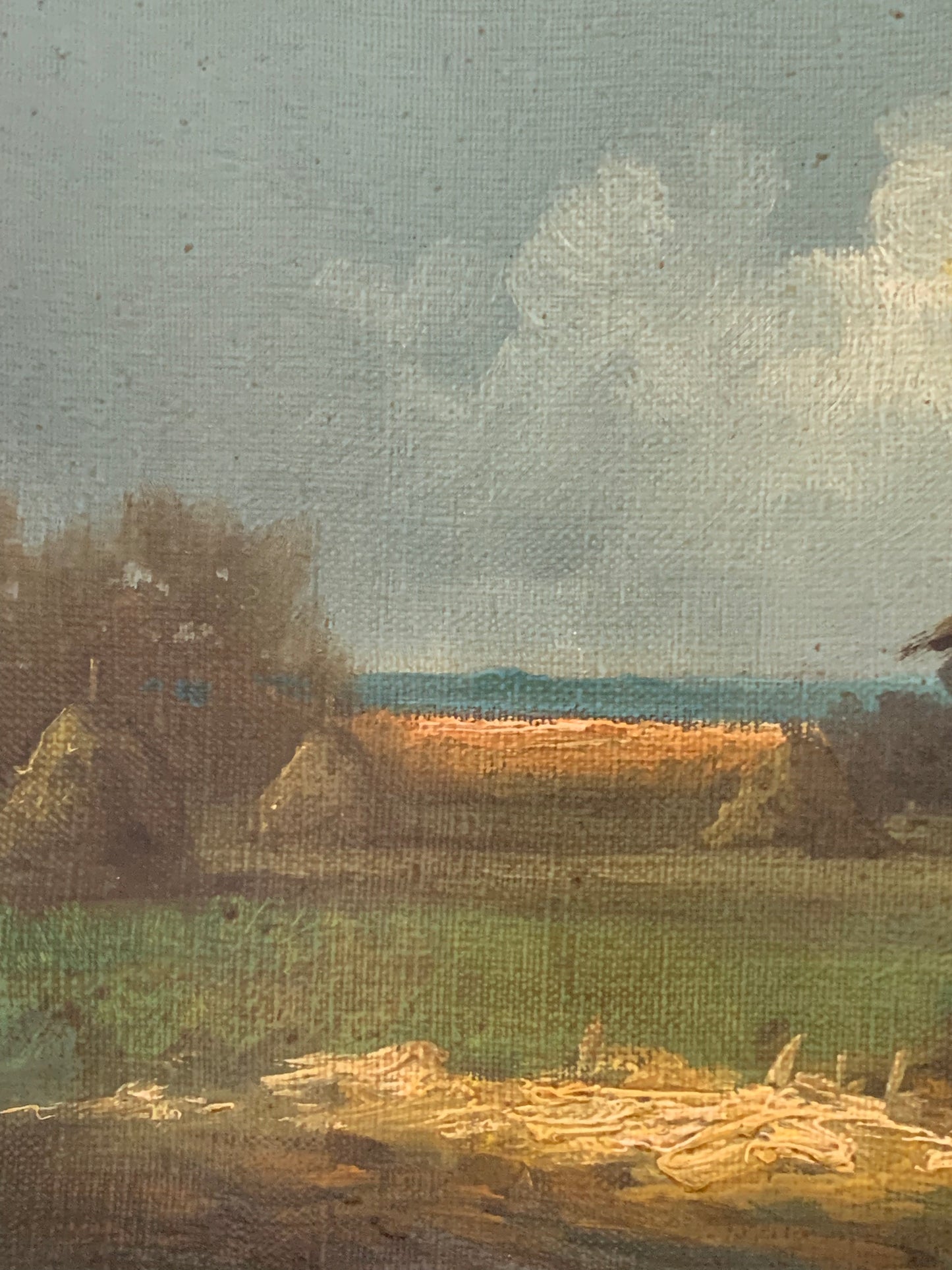 Obraz, pejzaż "Stóg siana" J. Wojtkowiak