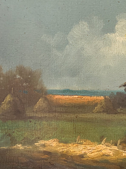 Obraz, pejzaż "Stóg siana" J. Wojtkowiak