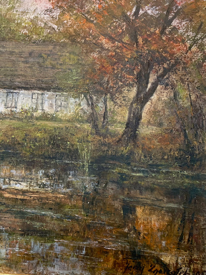 Obraz J. Zgorzałek "Dworek szlachecki nad stawem" 1988 r.