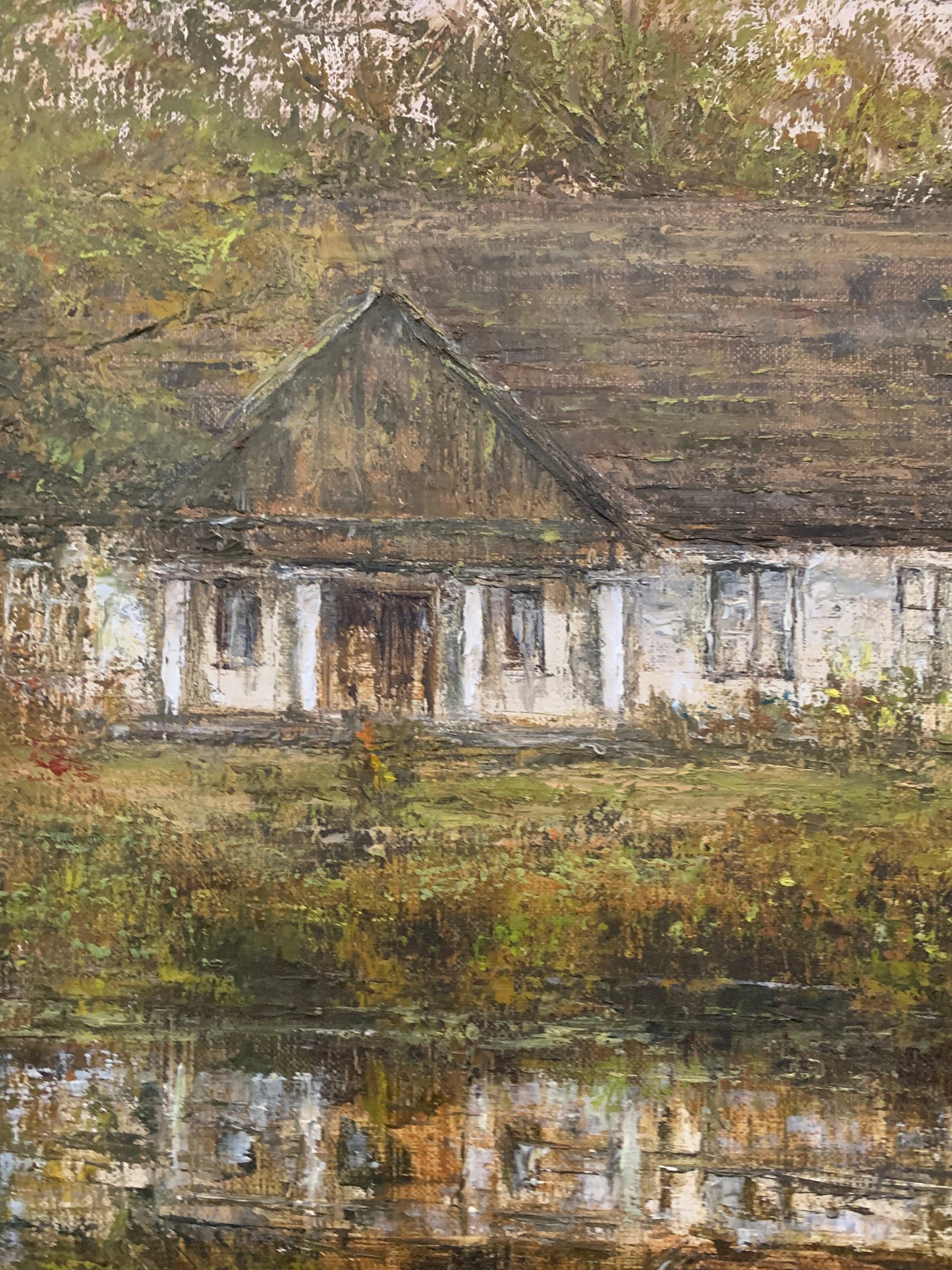 Obraz J. Zgorzałek "Dworek szlachecki nad stawem" 1988 r.