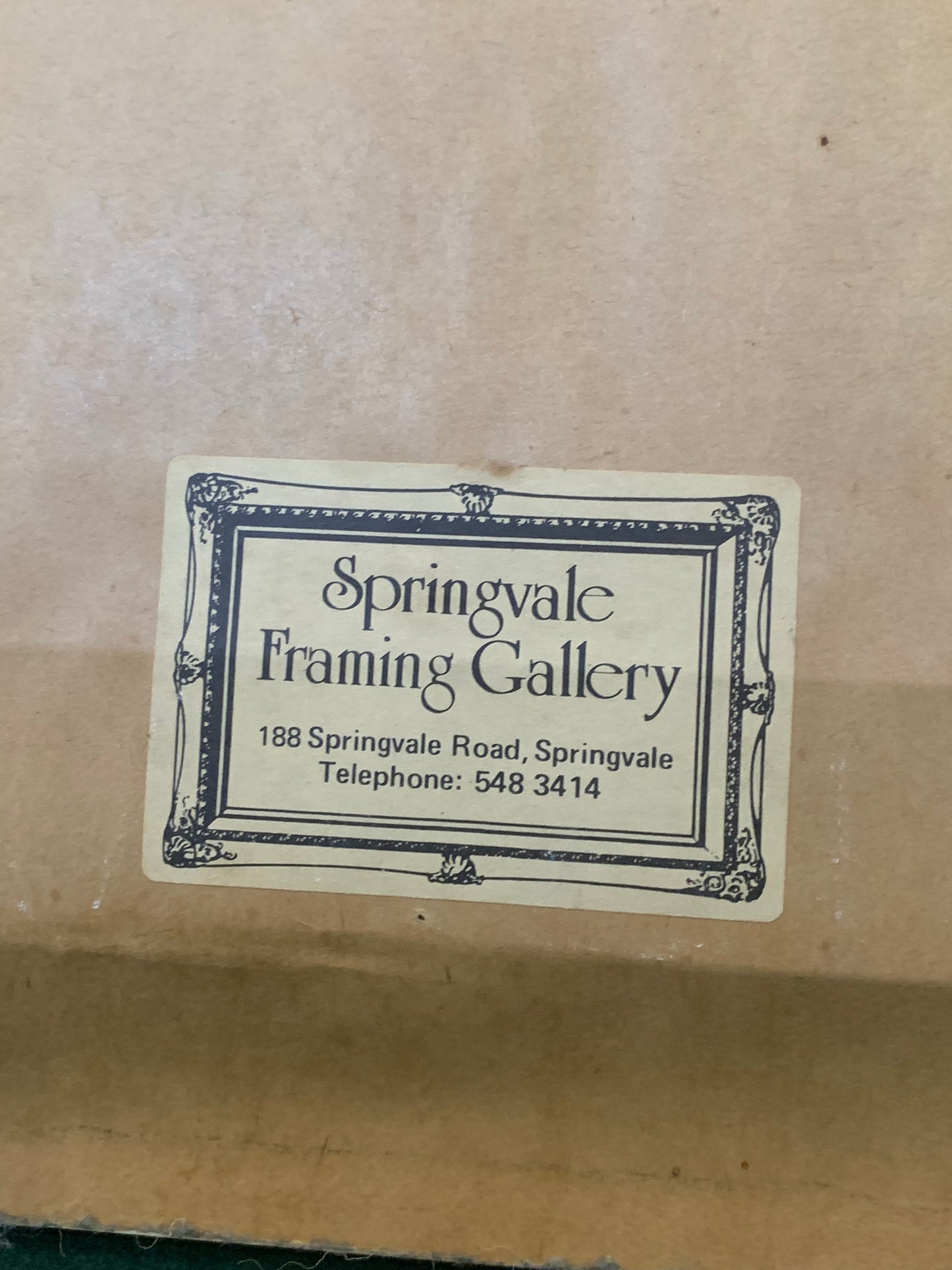 Obraz J. Zgorzałek "Wiejski pejzaż ze stogami i wiatrakiem" 1988 r.