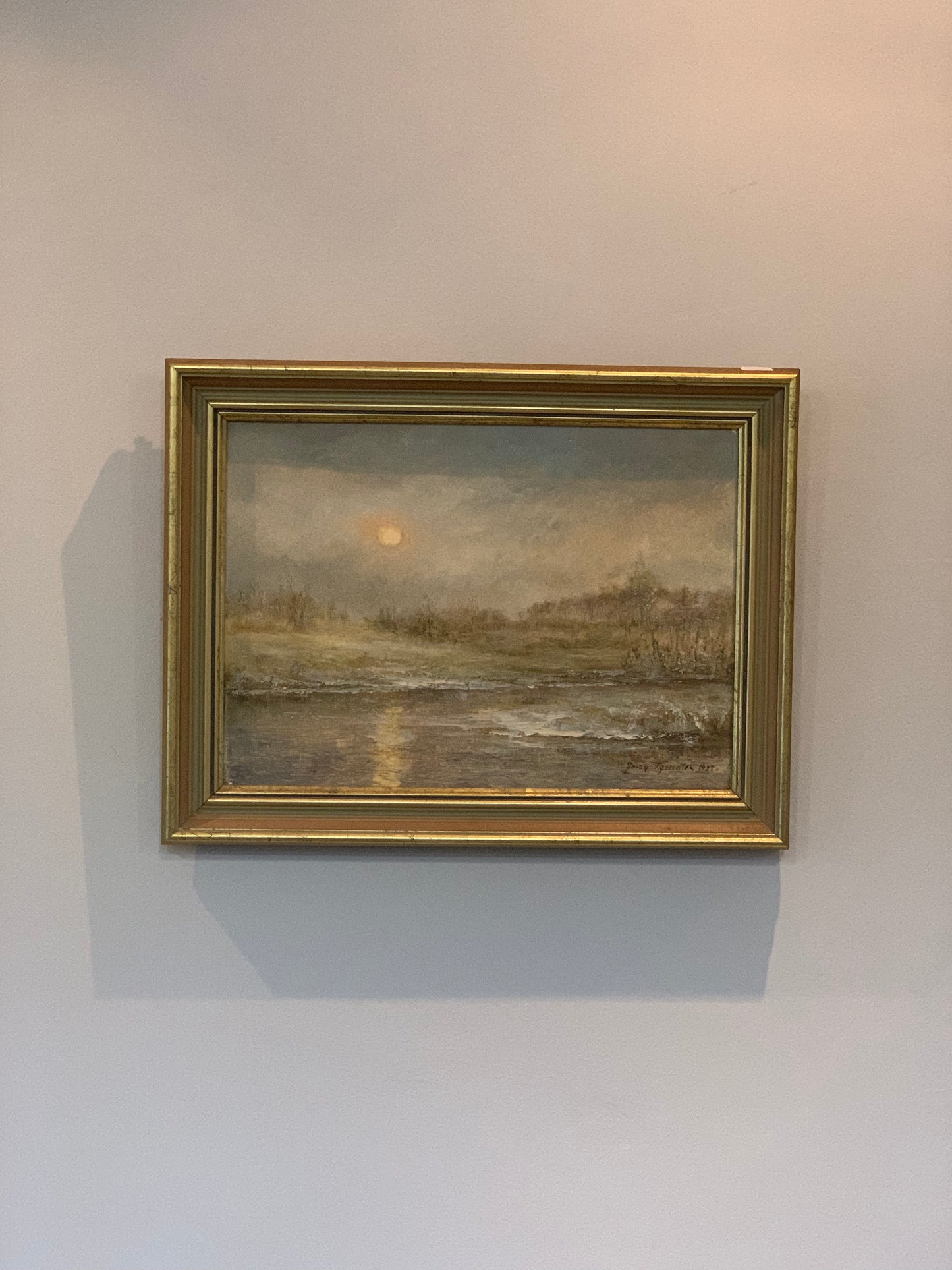 Obraz J. Zgorzałek "Zimowy poranek nad rzeką" 1987 r.