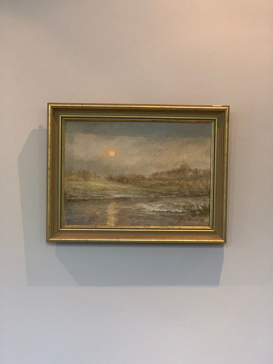 Obraz J. Zgorzałek "Zimowy poranek nad rzeką" 1987 r.