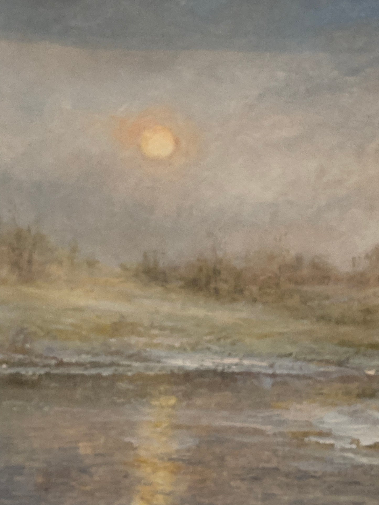 Obraz J. Zgorzałek "Zimowy poranek nad rzeką" 1987 r.