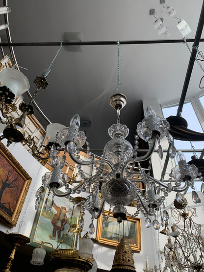 6-arm crystal chandelier, NEW