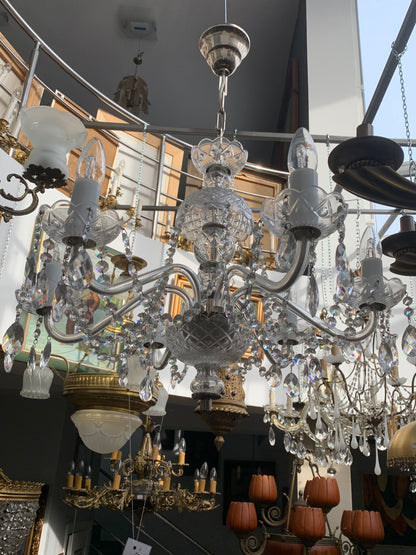 6-arm crystal chandelier, NEW