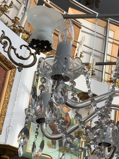 6-arm crystal chandelier, NEW