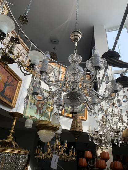 6-arm crystal chandelier, NEW
