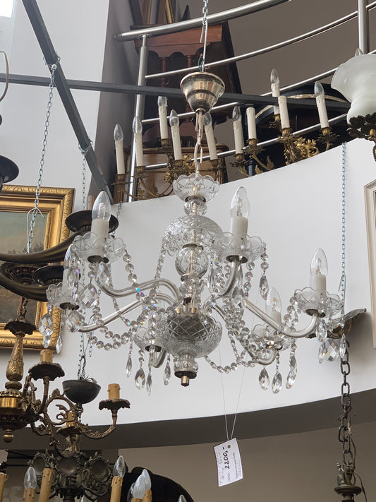 Żyrandol kryształowy 6-ramienny,  Czechosłowacji, NOWY