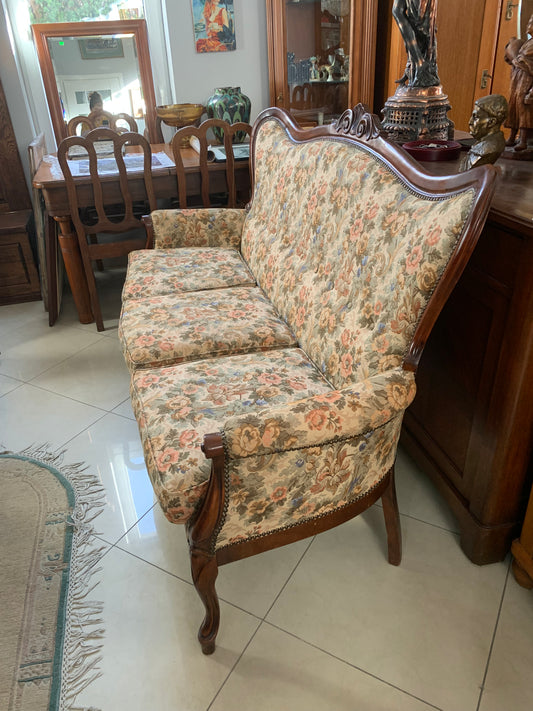 Sofa 3-osobowa Ludwik Filip, mahoniowa