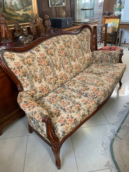 Sofa 3-osobowa Ludwik Filip, mahoniowa