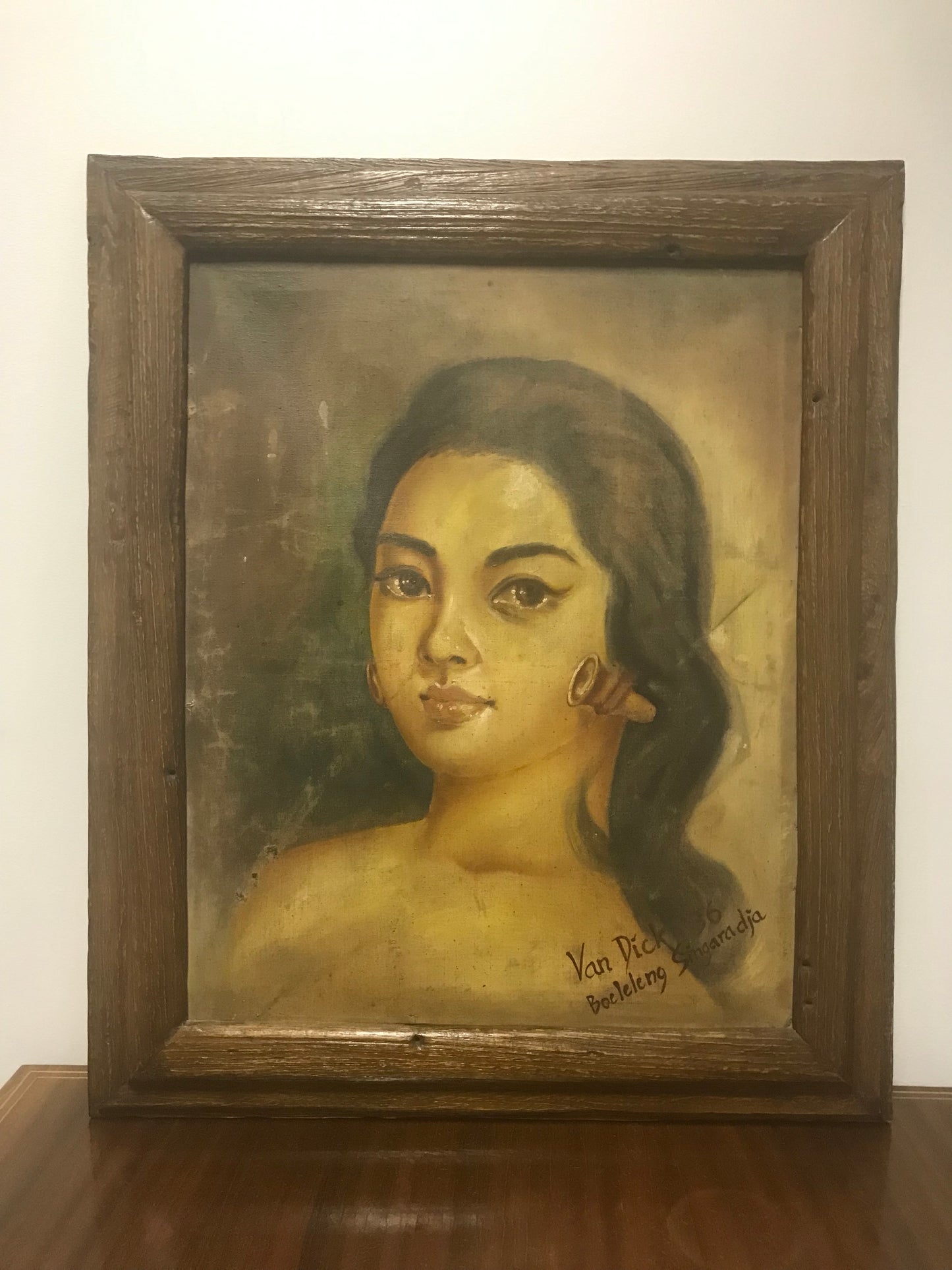 Zabytkowy obraz, portret kobiety sygnowany Van Dick z 1936 roku