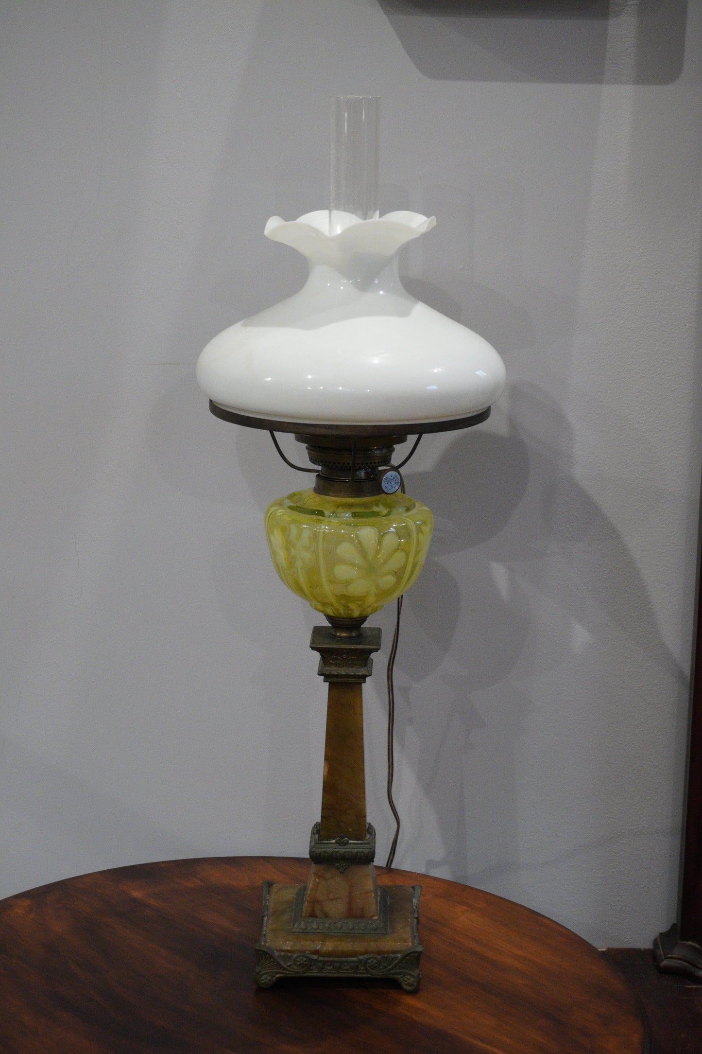 Lampa naftowa, kolumnowa, secesja