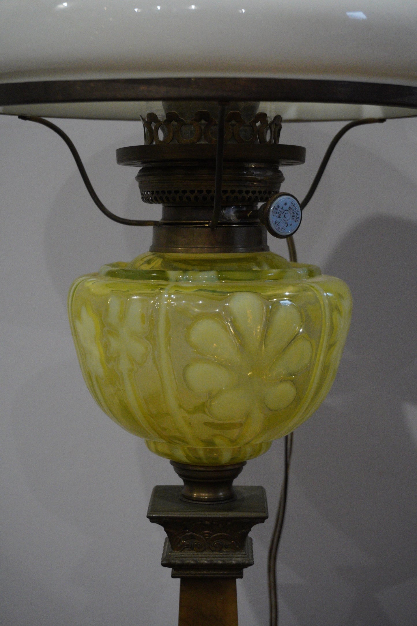 Lampa naftowa, kolumnowa, secesja