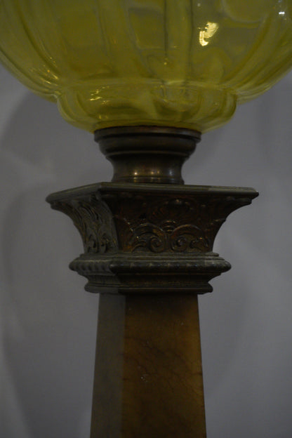 Lampa naftowa, kolumnowa, secesja