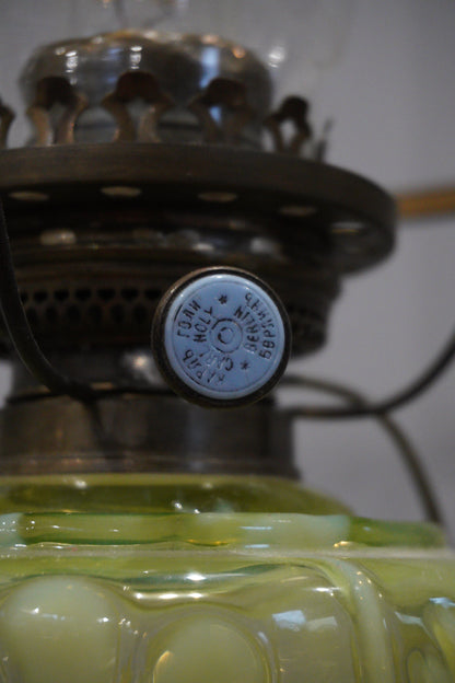 Lampa naftowa, kolumnowa, secesja