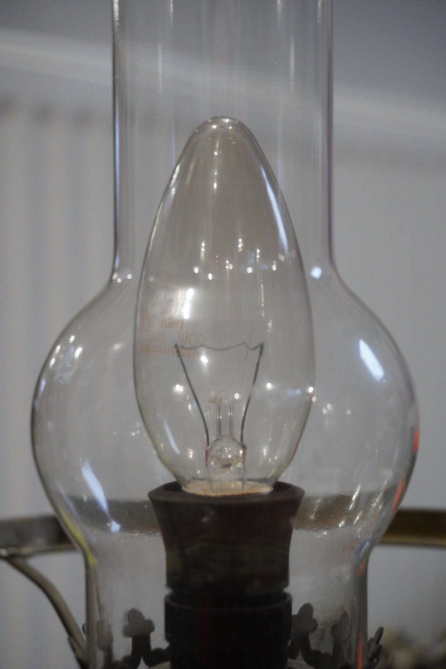 Lampa naftowa, kolumnowa, secesja