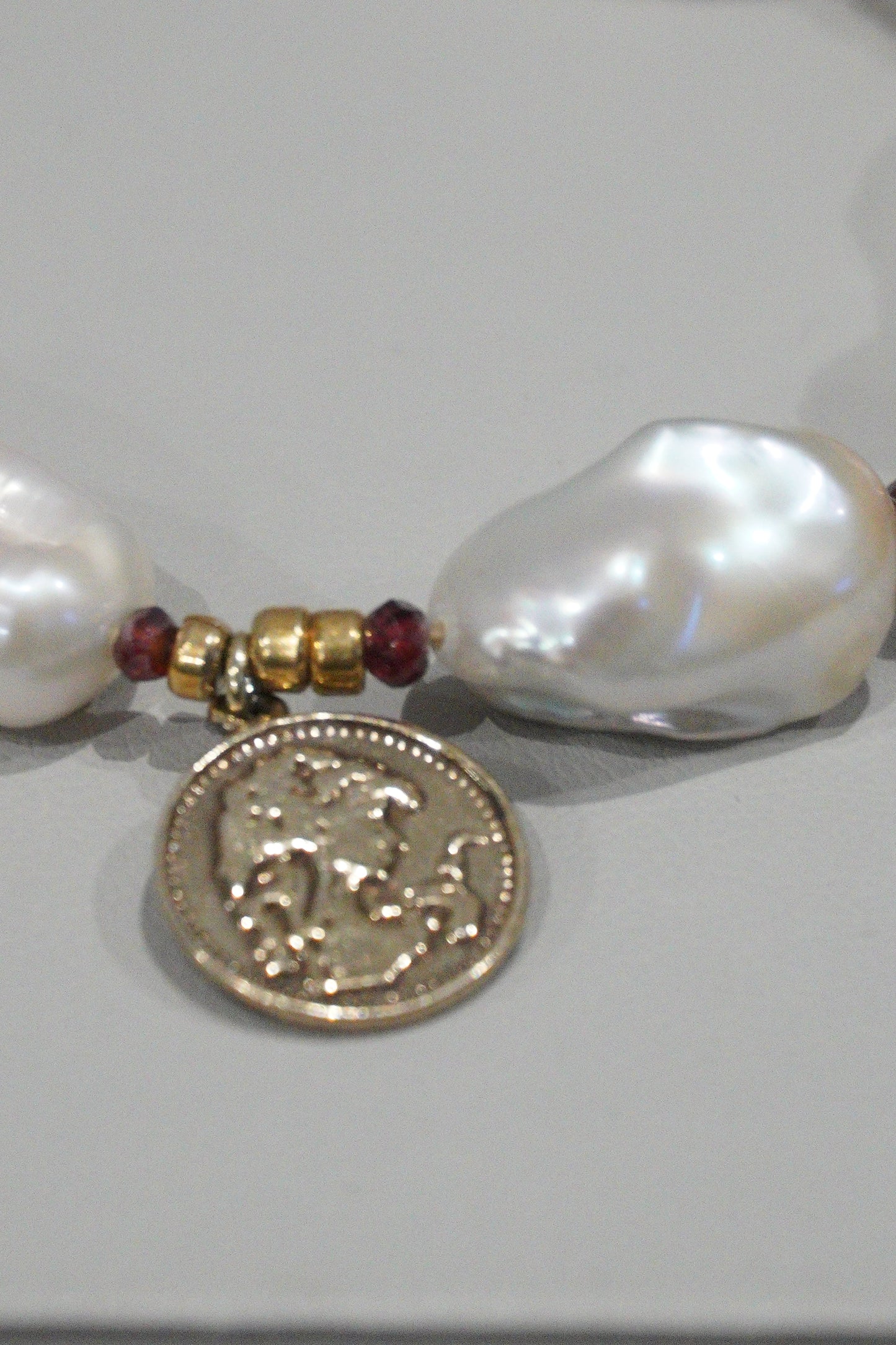 Bransoletka, perła hodowlana, srebro pozłacane