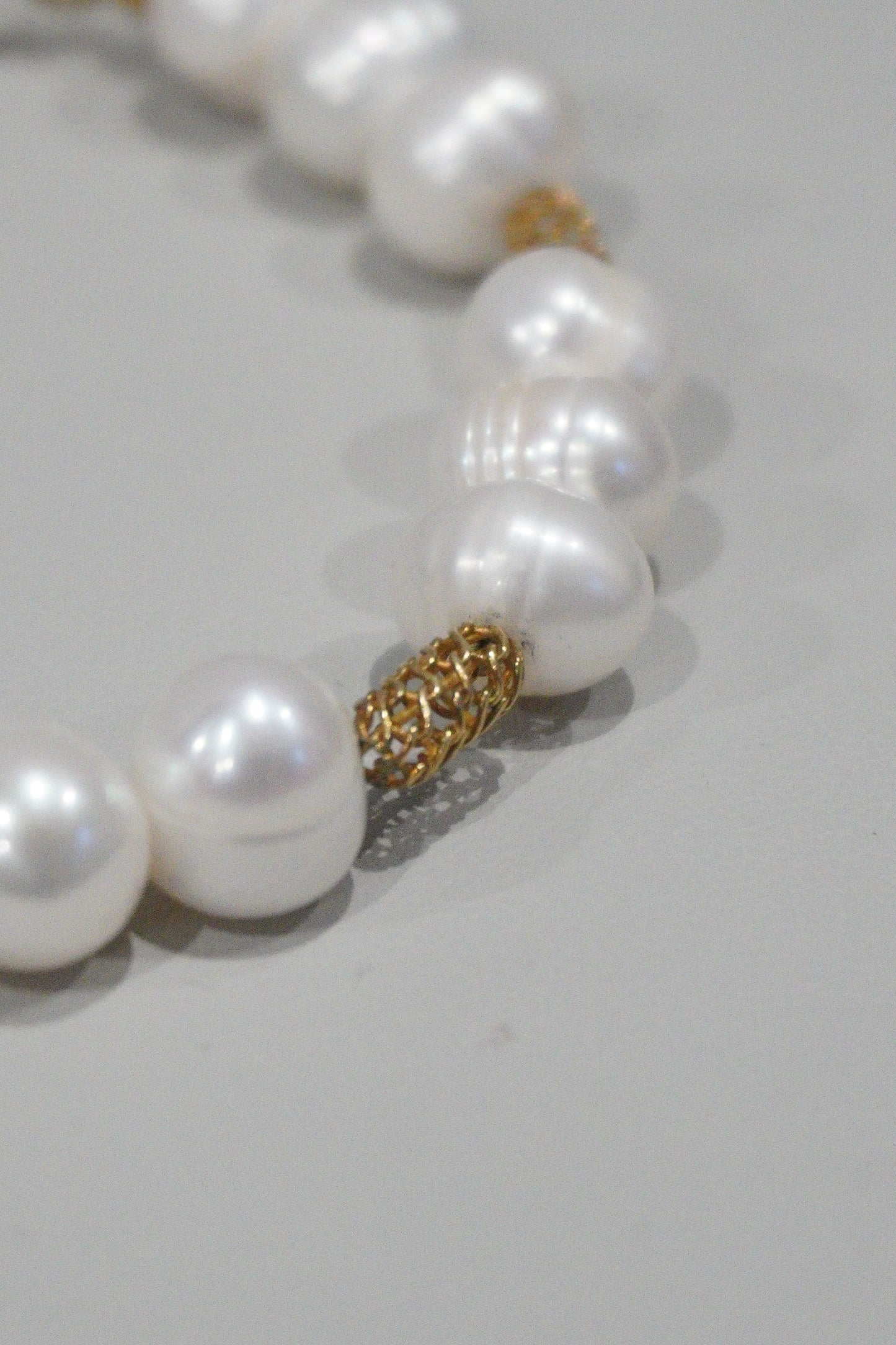 Bransoletka z perły hodowlanej, srebro pozłacane