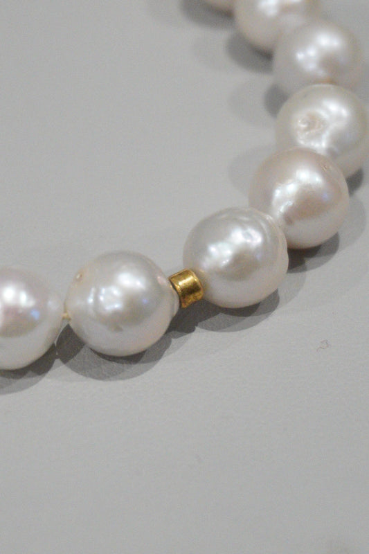 Bransoletka z perły hodowlanej, srebro pozłacane