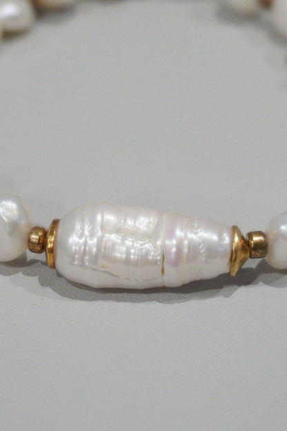 Bransoletka z pereł hodowlanych, srebro pozłacane