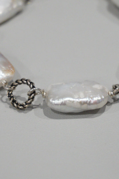 Bransoletka z pereł hodowlanych, srebro 925