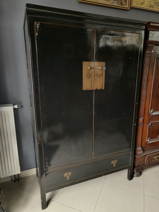 Szafa orientalna, chińska, 2-drzwiowa, czarna