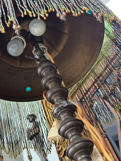 Lampa secesja, frędzle, początek XX wieku