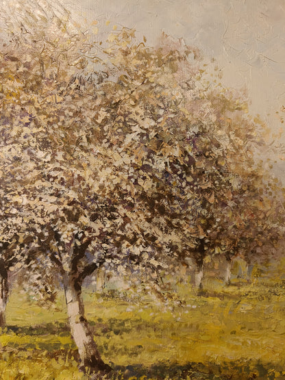 Obraz aukcyjny Józef Łącki "Wiśniowy sad" 2002 r.