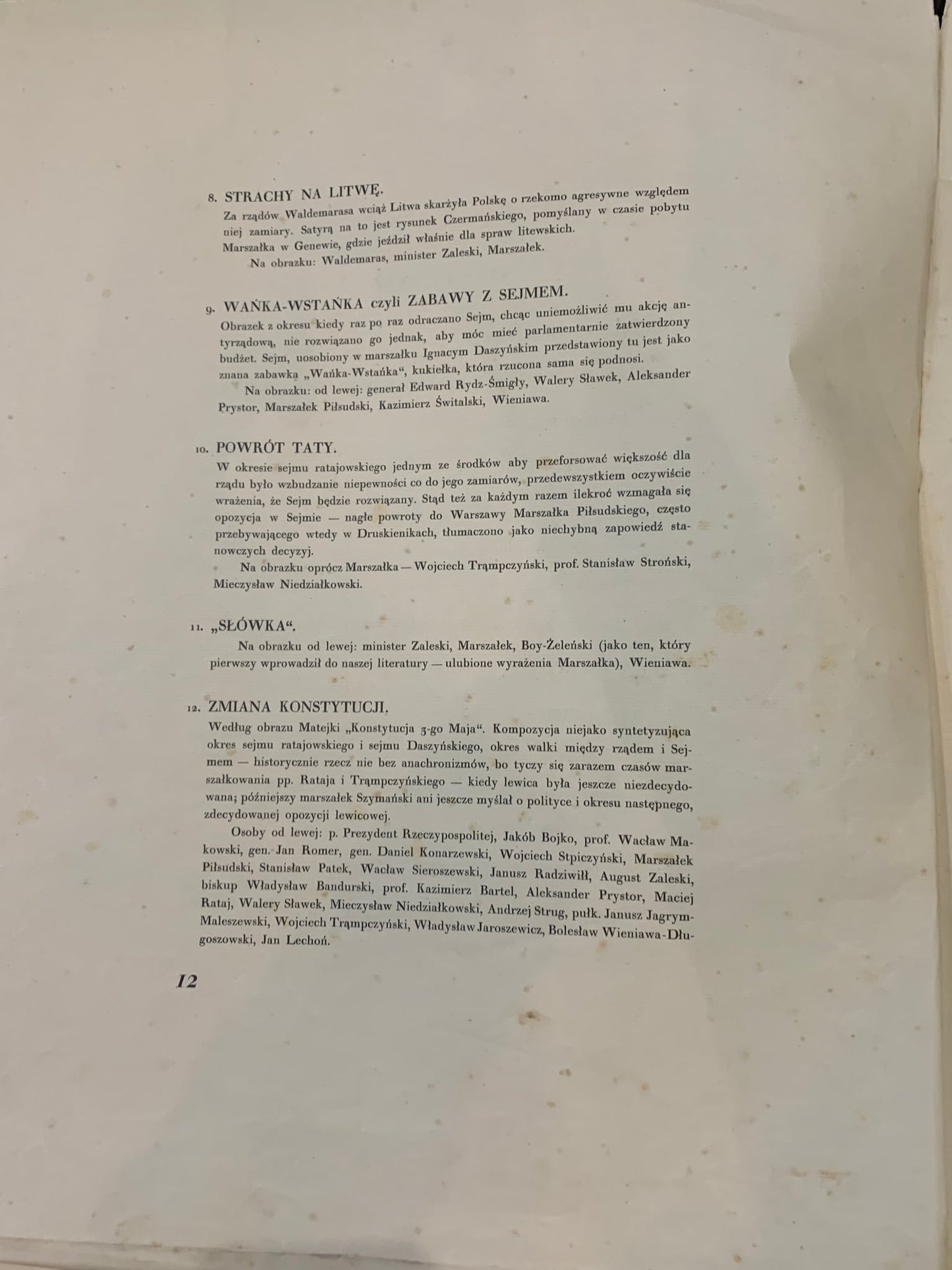 Marszałek Piłsudzki w 13 karykaturach, Z. Czermański, Paryż 1931