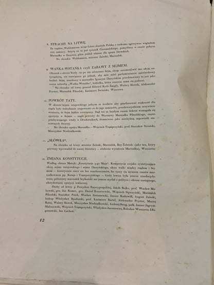 Marszałek Piłsudzki w 13 karykaturach, Z. Czermański, Paryż 1931