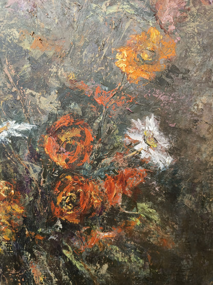 Obraz J. Zgorzałek "Wiązanka kwiatów w wazonie" 1988 r.