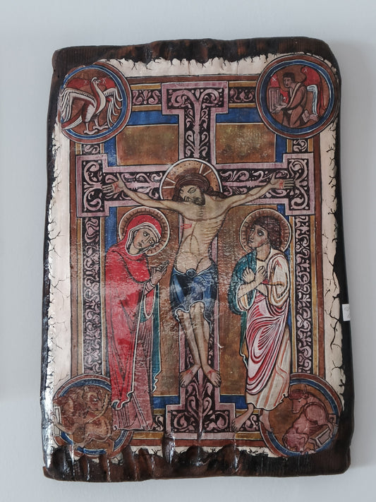 Ikona "Ukrzyżowanie", tempera na desce