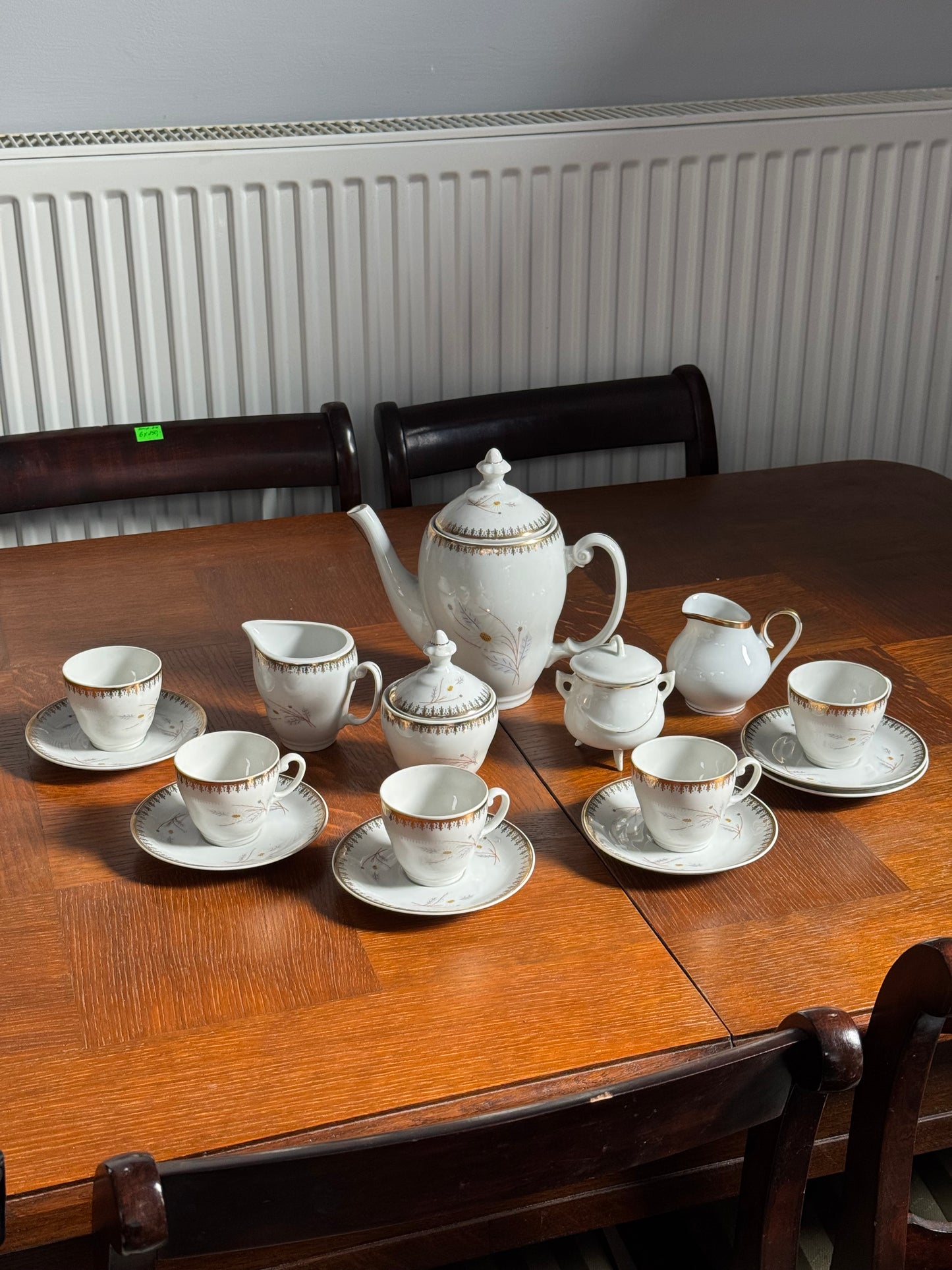 Tea set, porcelain, gold-plated