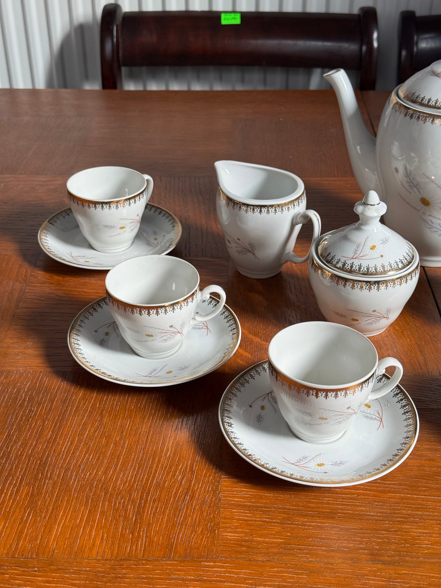 Tea set, porcelain, gold-plated