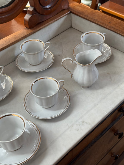 Serwis herbaciany, porcelana, pozłacany